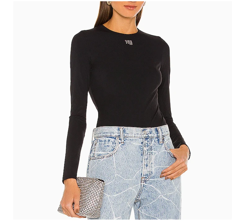 商品Alexander Wang|ALEXANDER WANG 黑色女士T恤 4CC3217032-001,价格¥1539,第5张图片详细描述