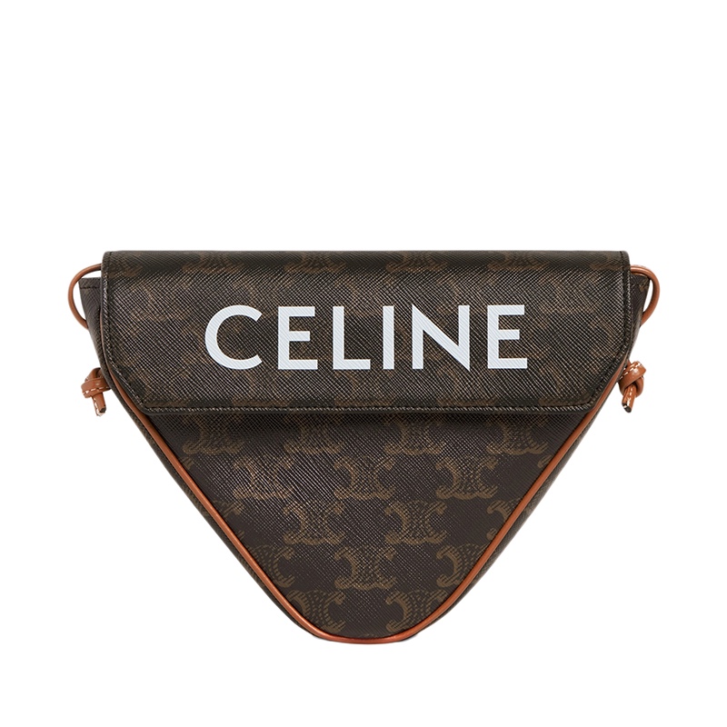 商品Celine|CELINE/赛琳 男士三角形凯旋门帆布经典老花翻盖单肩斜挎包195902BZK.04LI,价格¥7687,第4张图片详细描述