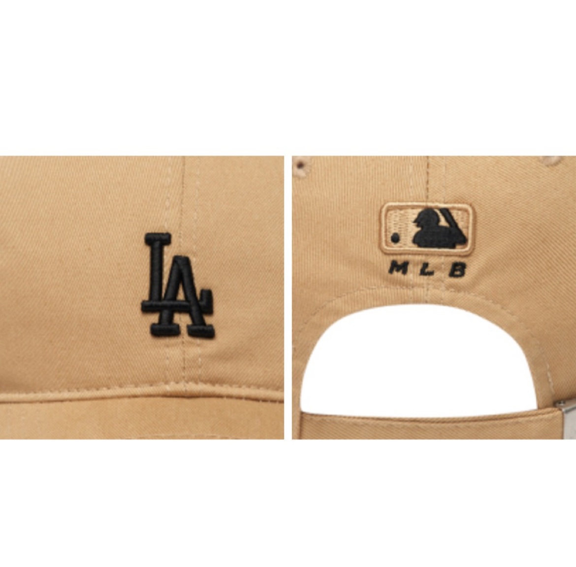 商品MLB|【享贝家】MLB LA经典刺绣小Logo百搭鸭舌帽 男女同款 卡其色 3ACP7701N-07BGS,价格¥166,第6张图片详细描述