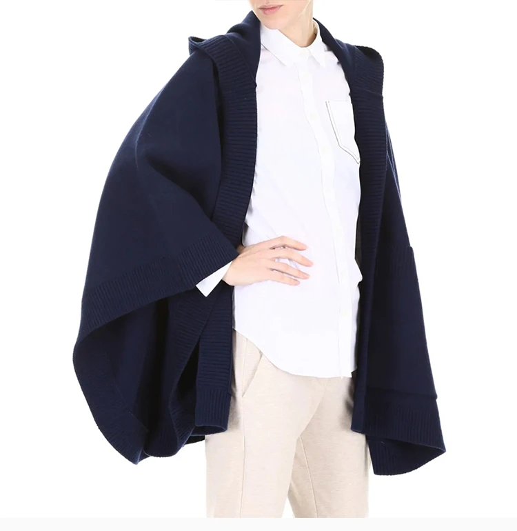 商品[国内直发] Burberry|Burberry 博柏利 蓝色羊毛女士针织斗篷 8007213,价格¥8608,第7张图片�详细描述