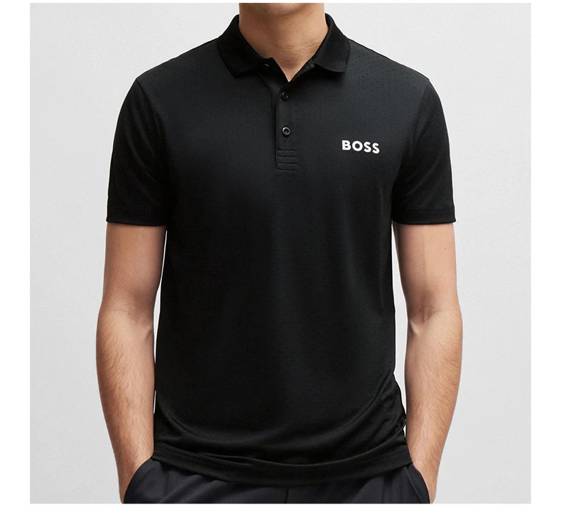 商品Hugo Boss|HUGO BOSS 黑色男士POLO衫 50513007-001,价格¥621,第5张图片详细描述