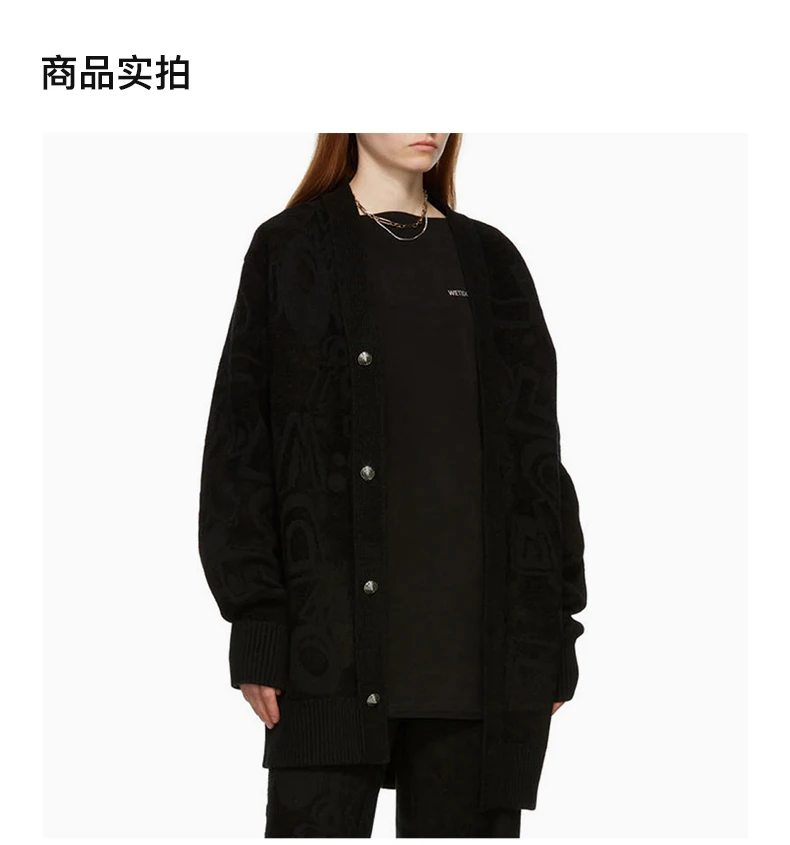 商品[国内直发] We11done|WE11DONE 黑色女士针织衫/毛衣 WD-KC3-21-612-U-BK 【韩国产地商品，大陆地区收货约30-40天】,价格¥6140,第4张图片详细描述