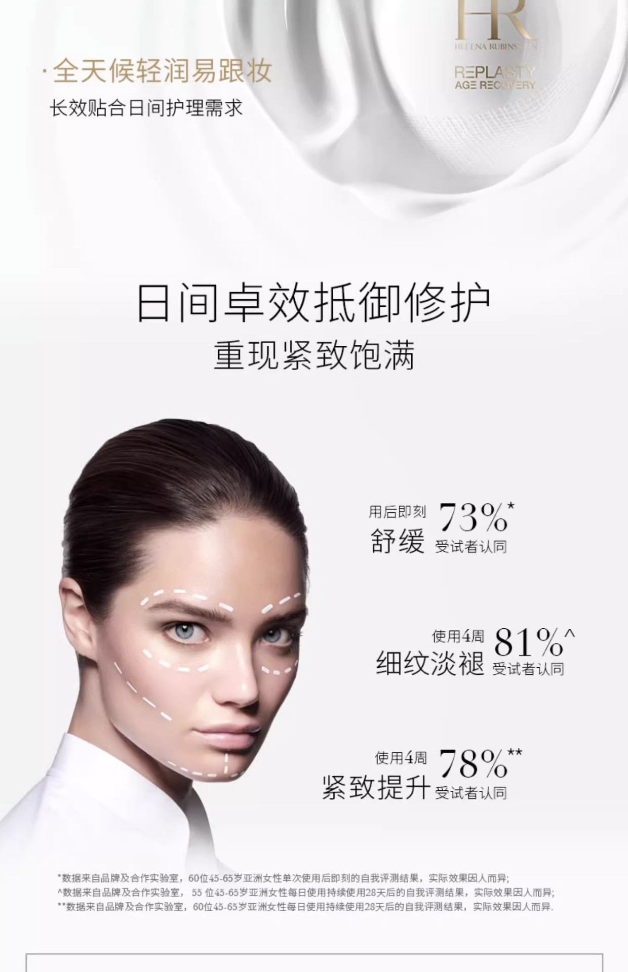 商品Helena Rubinstein|HR赫莲娜白绷带面霜50ml/100ml护肤紧致舒缓修护日霜淡化细纹【香港直邮】,价格¥291,第5张图片详细描述