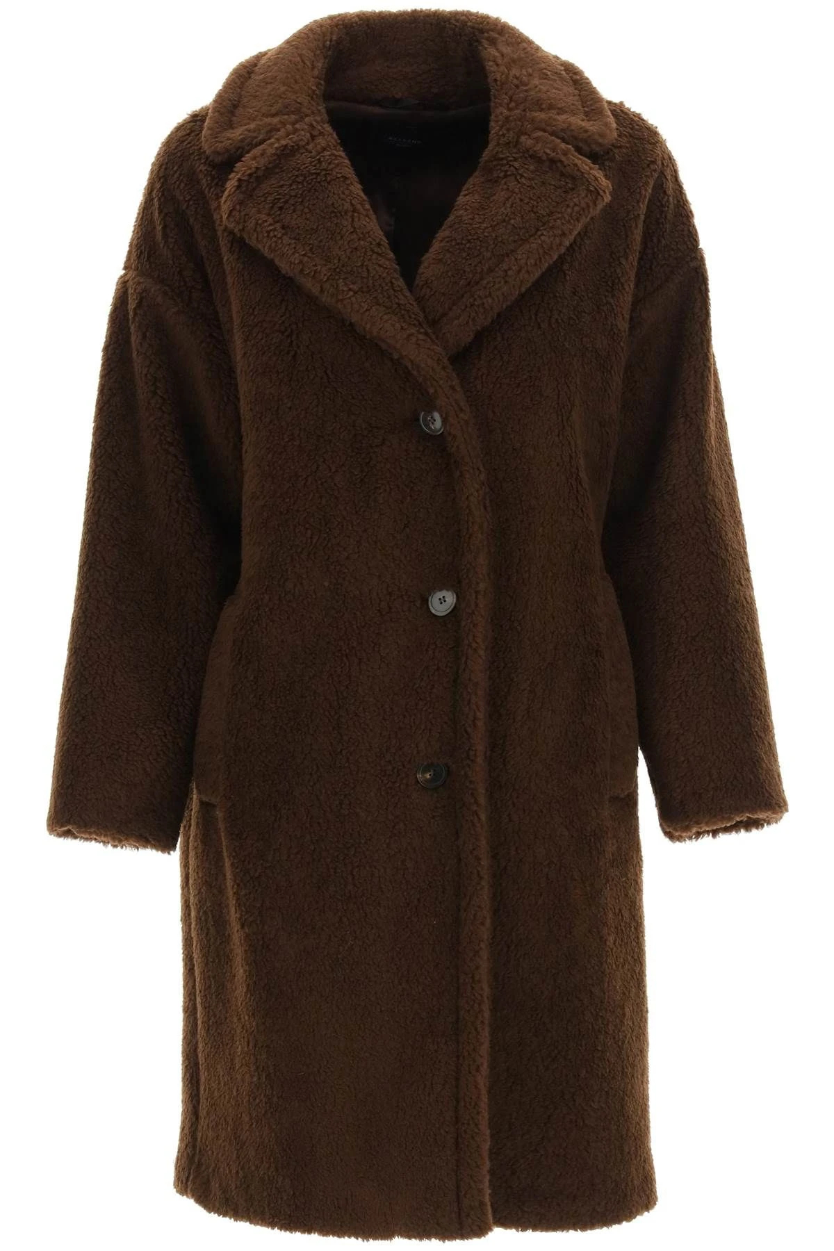 商品Max Mara|MAX MARA 女士棕色羊毛混纺泰迪大衣 SALMONE-014,价格¥4535,第1张图片详细描述