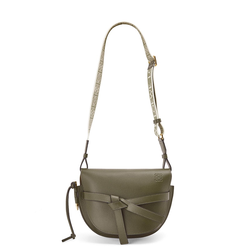 商品Loewe|LOEWE/罗意威 21秋冬款Gate系列 女士小号秋绿色小牛皮翻盖单肩斜挎包A650T20X40-4357,价格¥18182,第4张图片详细描述