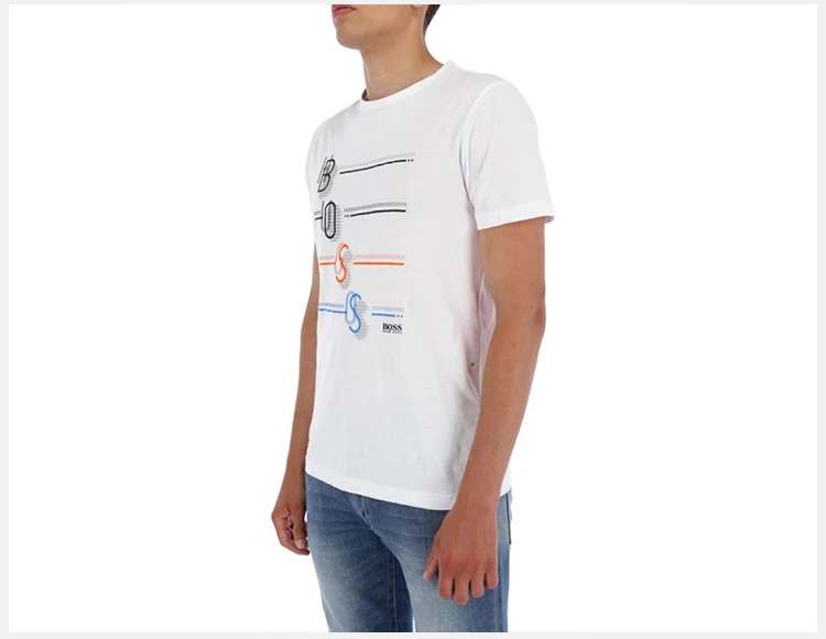 商品Hugo Boss|HUGO BOSS 米白色男士T恤 TEE3-50389085-100,价格¥515,第7张图片详细描述