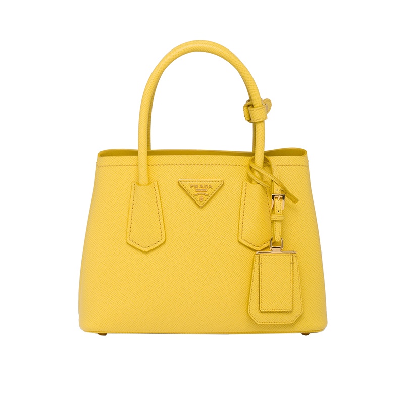 商品Prada|PRADA/普拉达 22新款 Prada Double系列 女士mini阳光黄色saffiano皮革金扣徽标单肩斜跨手提包1BG443_2A4A_F0377_V_XOO,价格¥22858,第2张图片详细描述