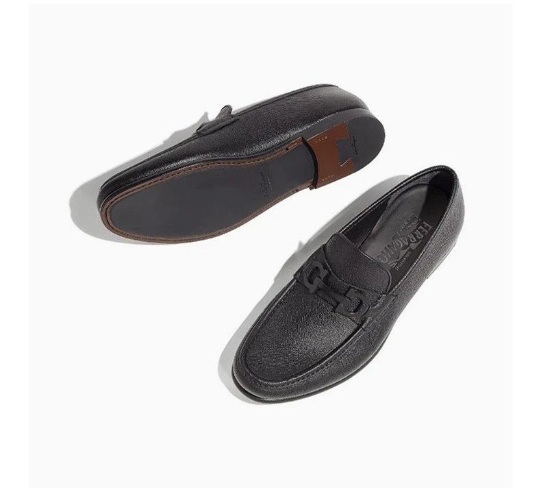 商品Salvatore Ferragamo|Salvatore Ferragamo 菲拉格慕 男士黑色小牛皮乐福鞋 02-A879-688525,价格¥3622,第6张图片详细描述