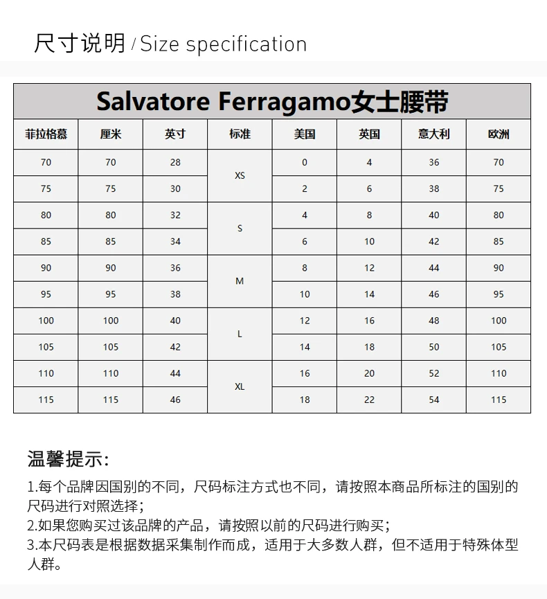 商品Salvatore Ferragamo|Salvatore Ferragamo 菲拉格慕 女士棕色腰带 23-A565-733966【包装随机，部分无包装盒】,价格¥1743,第1张图片详细描述