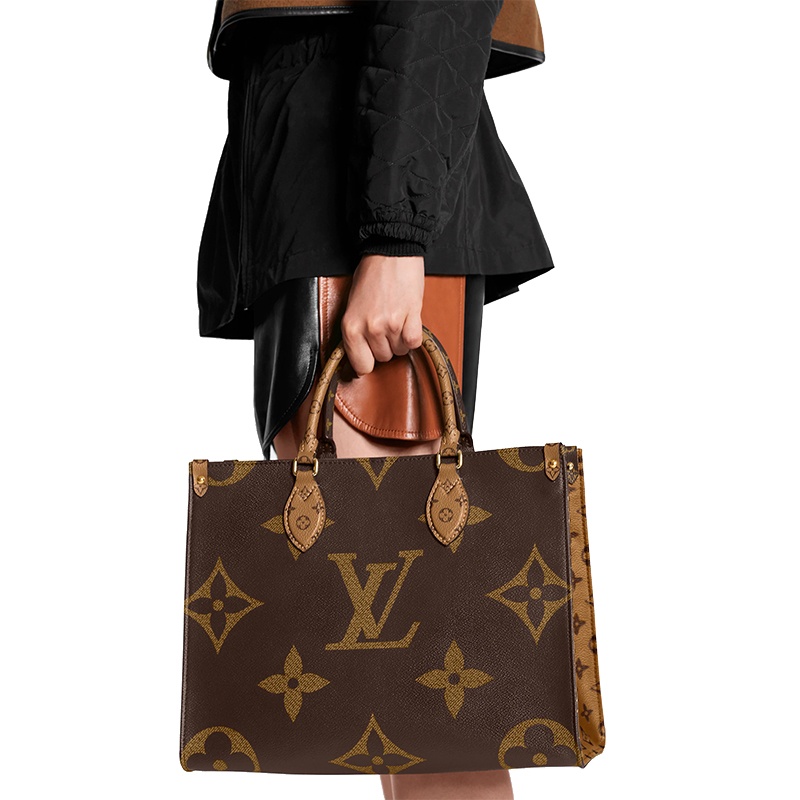 商品Louis Vuitton|【现货】路易威登 爆款ONTHEGO MM 女士老花接拼手提包妈咪包 M45321,价格¥21068,第5张图片详细描述