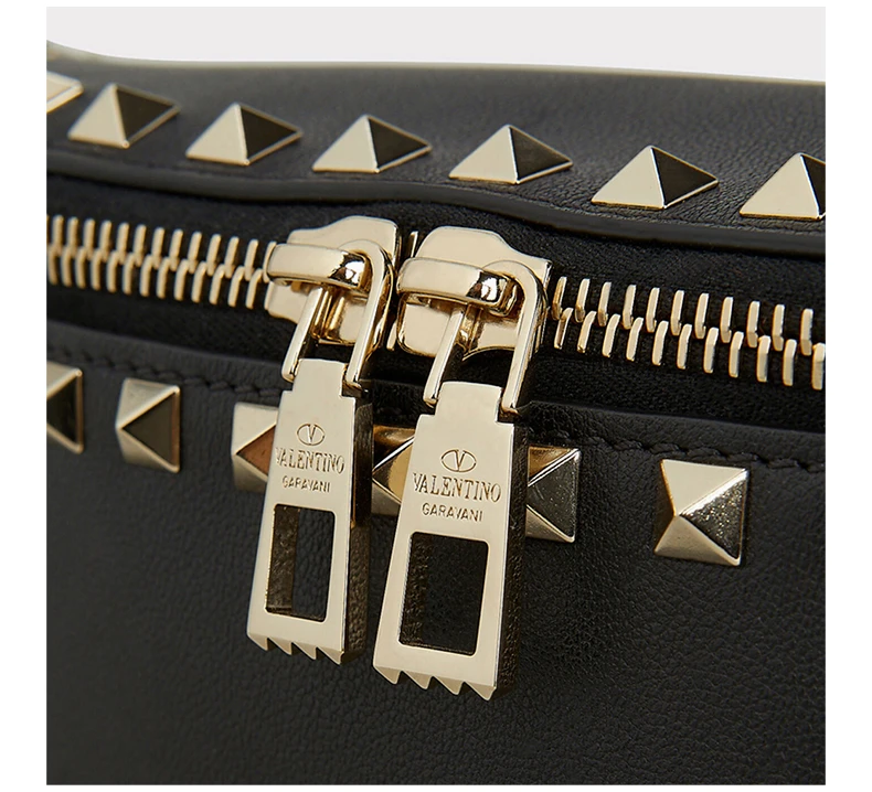 商品[国内直发] Valentino|VALENTINO 女士黑色铆钉拉链腰包 RW2B0D15-BOL-0NO,价格¥5773,第6张图片详细描述