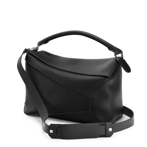 商品Loewe|【包税】LOEWE/罗意威 Puzzle Edge系列 男士大号黑色粒面小牛皮斜挎单肩手提拼图包B510140X01-1100,价格¥23962,第3张图片详细描述