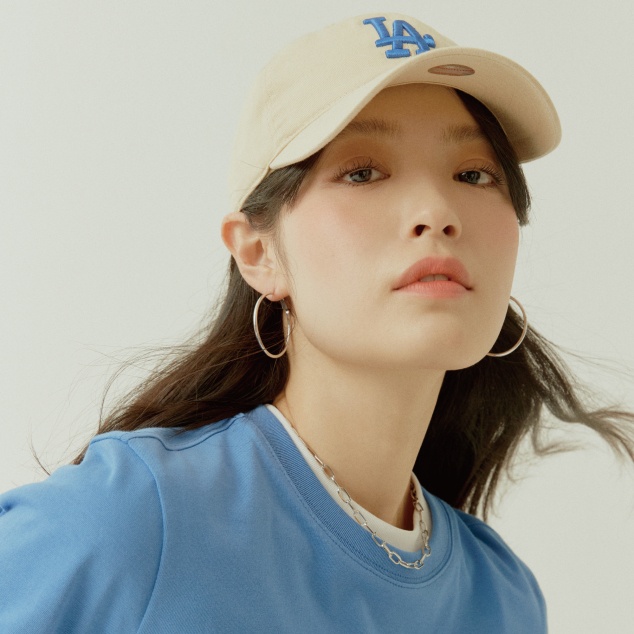 商品MLB|【保税仓极速直发】美联棒 MLB 卡其色 蓝LA大标 帽子 户外 棒球帽 32CP6611107BFREE,价格¥148,第1张图片详细描述