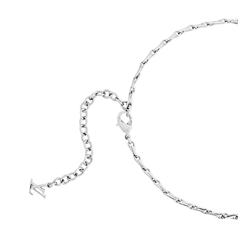 商品Louis Vuitton|路易威登 23新款LIQUID男士银色圆形流体律动金属项链,价格¥4624,第4张图片详细描述