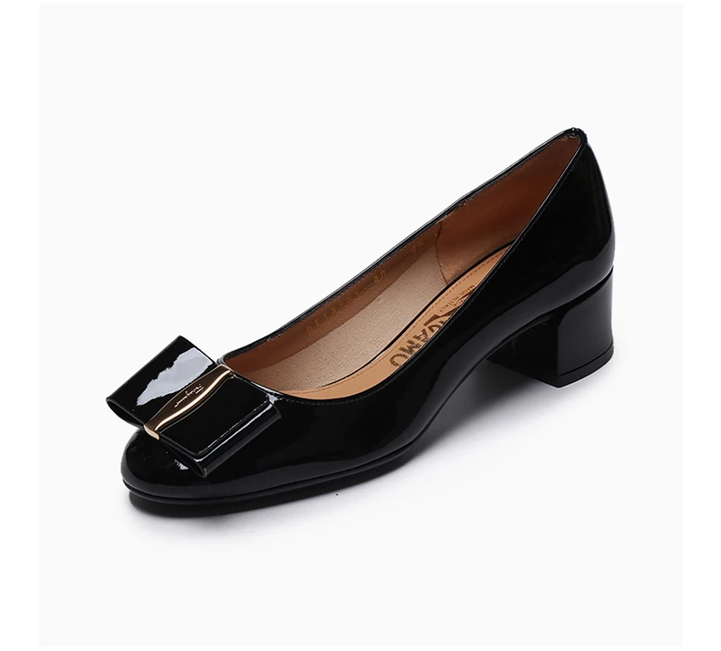 商品Salvatore Ferragamo|SALVATORE FERRAGAMO 黑色女士中跟鞋 0660862,价格¥2387,第5张图片详细描述