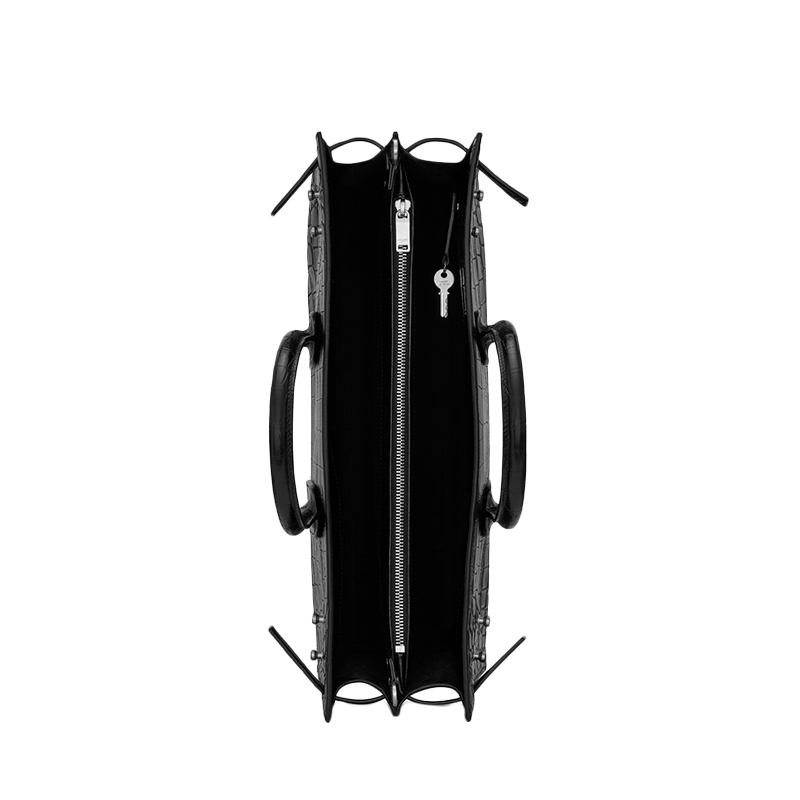 商品Yves Saint Laurent|SAINT LAURENT PARIS/圣罗兰 新款THIN LARGE 男士黑色鳄鱼皮压纹皮革大号日常手提包 6315260Q50E1000,价格¥23145,第5张图片详细描述