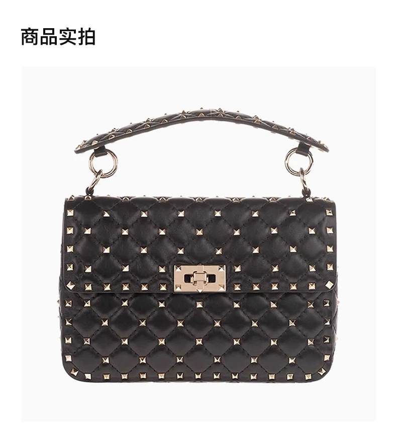 商品[国内直发] Valentino|VALENTINO 女士黑色中号纳帕单肩包 UW2B0122-NAP-0NO,价格¥12227,第4张图片详细描述