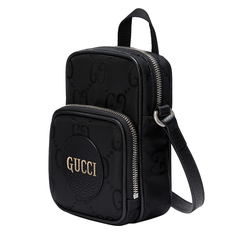 商品Gucci|【现货】古驰 Off the Grid 黑色GG细节尼龙搭配黑色皮革迷你单肩斜挎包 ,价格¥3088,第3张图片详细描述