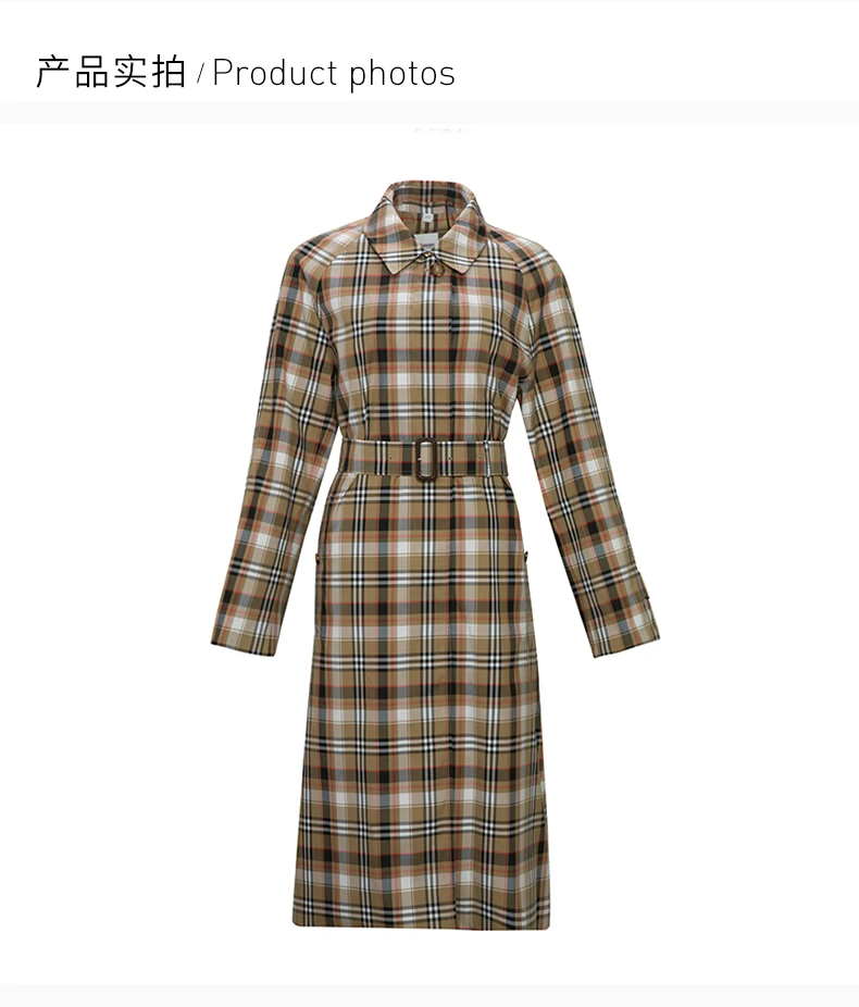 商品[国内直发] Burberry|BURBERRY 格纹女士风衣 8032509,价格¥9448,第4张图片详细描述