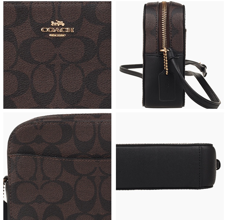 商品Coach|COACH 奥莱款迷你女士PVC配皮单肩斜挎相机包 91677IMAA8,价格¥1142,第3张图片详细描述