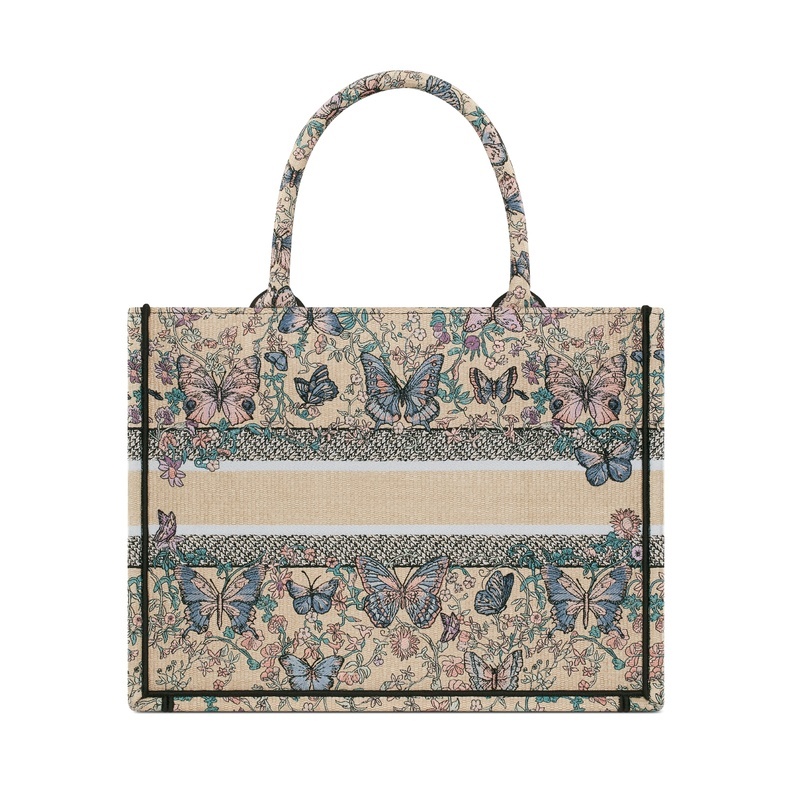 商品Dior|迪奥 Book Tote系列女士多色拉菲草手提包 M1296ZEEW_M918,价格¥23681,第6张图片详细描述