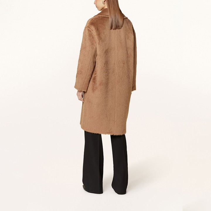 商品Max Mara|MAX MARA 'S  24年款女士羊驼毛混纺双排扣插肩袖翻领大衣,价格¥4584,第6张图片详细描述