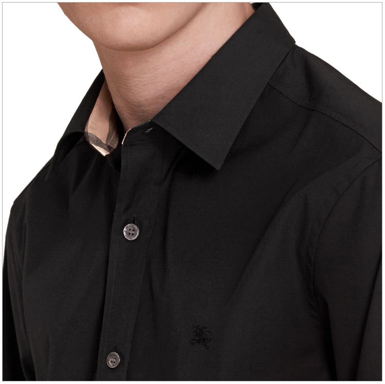 商品Burberry|Burberry 博柏利 男士黑色棉质长袖衬衫 3991162,价格¥1087,第38张图片详细描述