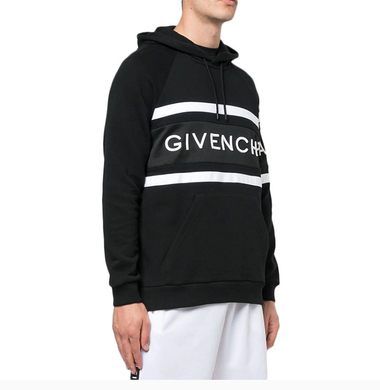 商品[国内直发] Givenchy|Givenchy 纪梵希 男士黑色logo印花连帽卫衣 BMJ02L3Y3P-004,价格¥6219,第5张图片详细描述