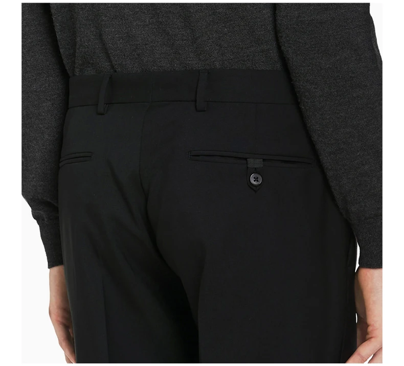 商品[国内直发] Prada|PRADA 普拉达 男士黑色羊毛休闲裤 UPA841-D39-F0002,价格¥2553,第8张图片详细描述
