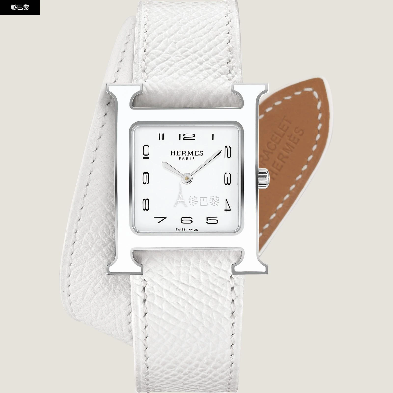 商品Hermes|【预售】 爱马仕 24秋冬 女士 手表带 Bracelet pour Heure H Moyen modèle 30 mm, double tour WKB0086WK01212,价格¥4308,第4张图片详细描述