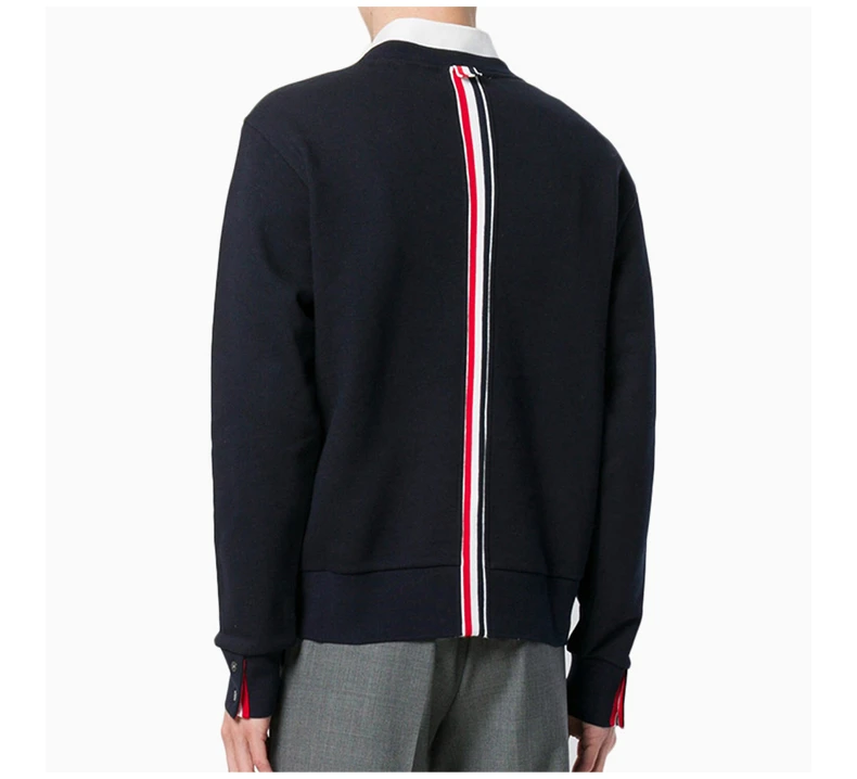 商品Thom Browne|THOM BROWNE 藏蓝色男士卫衣/帽衫 MJT085A-03377-415,价格¥3013,第8张图片详细描述