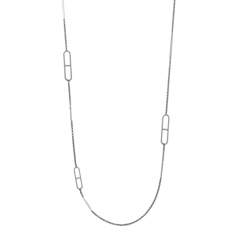 商品Hermes|HERMES/爱马仕 经典Ever Chaîne d'Ancre系列 925纯银链环长项链H116103B,价格¥9678,第2张图片详细描述