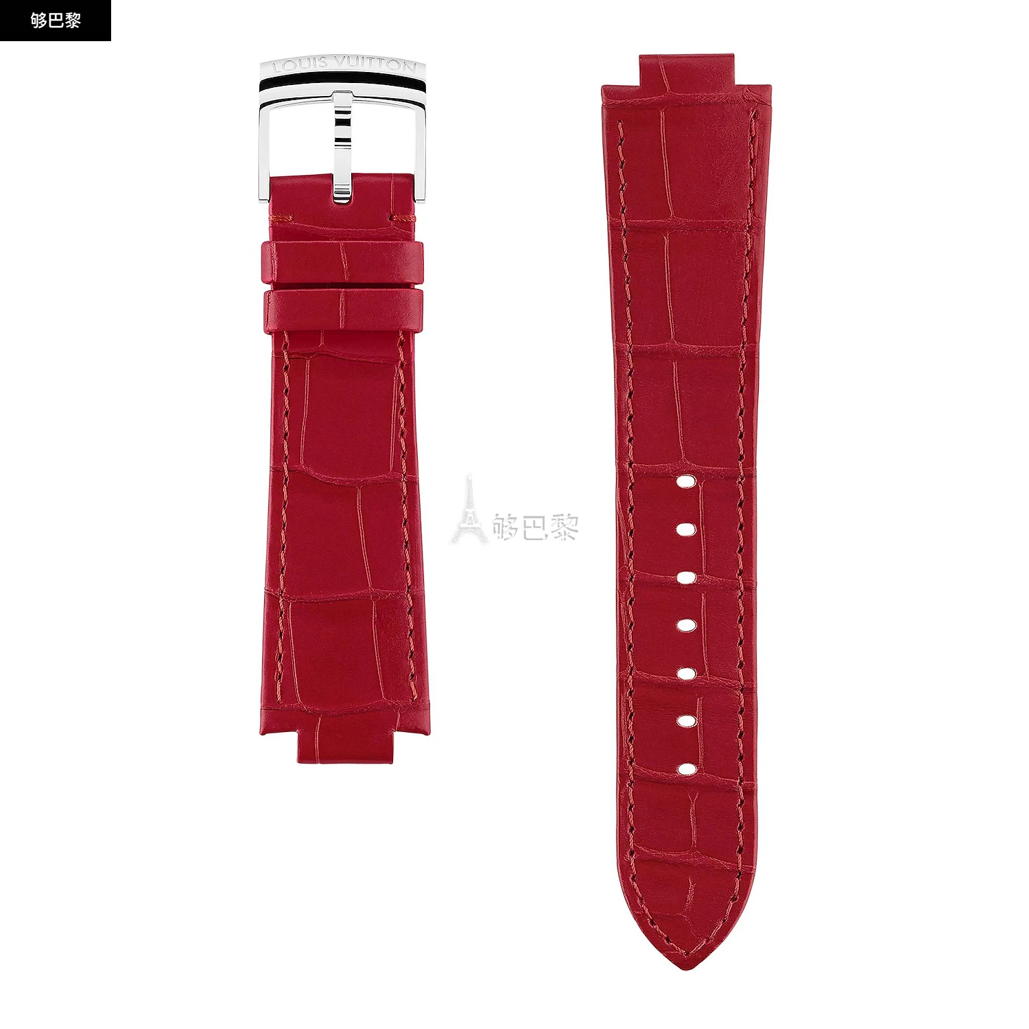 商品Louis Vuitton|【预售】 LV路易威登 25春夏 女士 手表带 TAMBOUR 短鳄皮表带 R15084 ,价格¥5951,第2张图片详细描述