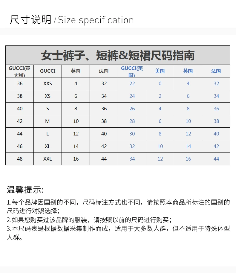 商品Gucci|GUCCI 女士蓝色短裤 638061-XDBPH-4452,价格¥3881,第3张图片详细描述