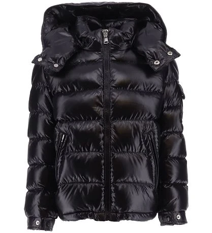 商品Moncler|MONCLER 男女童同款黑色聚氨酯纤维鹅绒连帽羽绒服 1A12520-68950-999,价格¥5149,第1张图片详细描述