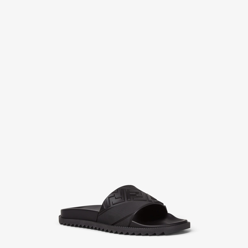 商品Fendi|FENDI/芬迪 男士黑色聚氨酯拖鞋 意码,价格¥3236,第3张图片详细描述