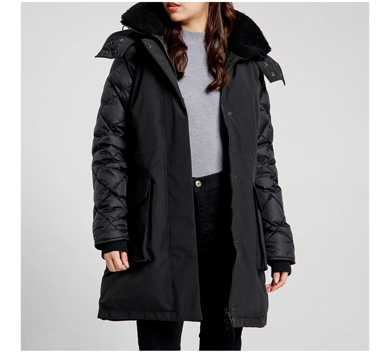 商品[国内直发] Canada Goose|CANADA GOOSE 黑色女士羽绒服 3205LB-61,价格¥3249,第5张图片详细描述