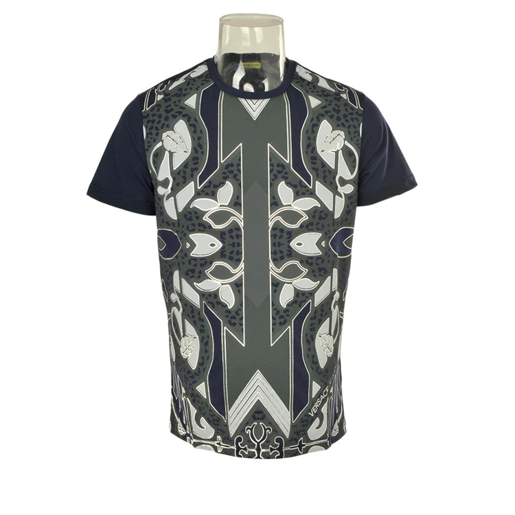 商品Versace|VERSACE JEANS 范思哲牛仔 男士深藍色印花T恤 B3GPA7666598231,价格¥534,第7张图片详细描述