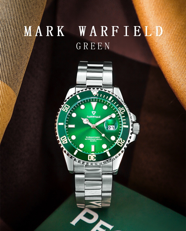 商品[国内直发] Mark Fairwhale|马克华菲爆款绿水鬼夜光日历非机械表,价格¥386,第1张图片详细描述