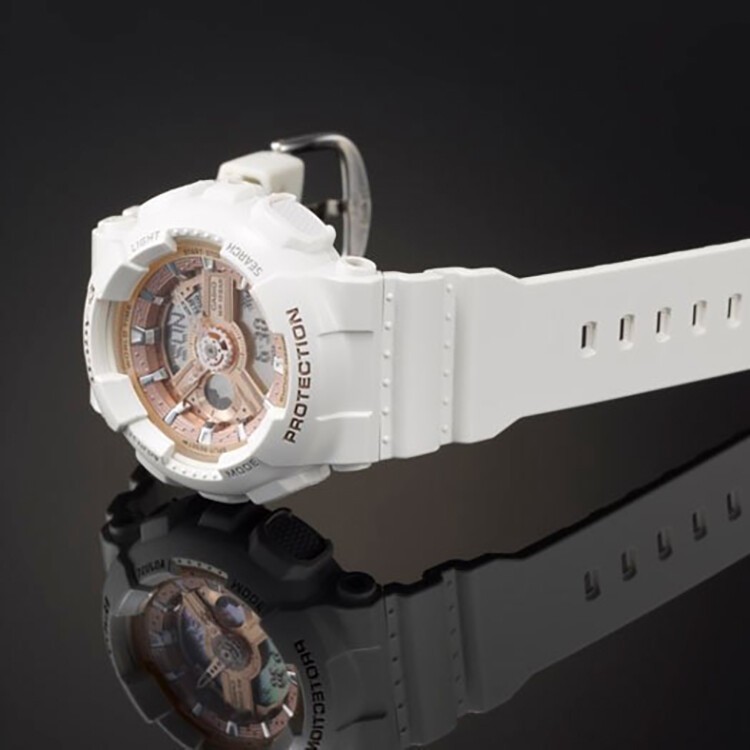 商品[国内直发] Casio|卡西欧（CASIO）女表 BABY-G少女时代女黑金潮流双显多功能电子防水运动手表 白玫瑰金BA-110-7A1-白玫瑰金-BA-110-7A1,价格¥1002,第5张图片详细描述