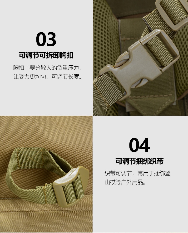 商品[国内直发] GLENVINTEN|格岚云顿英国品牌减压大容量徒步运动迷彩战术双肩背包男款户外登山包,价格¥441,第14张图片详细描述