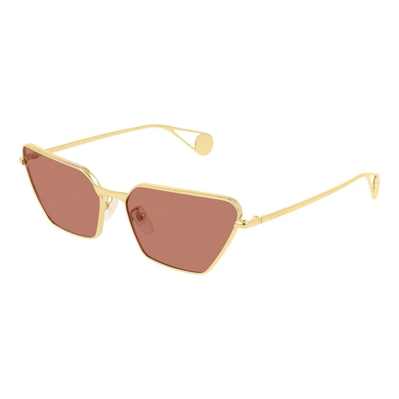 商品[国内直发] Gucci|GUCCI 女金色女士方形太阳镜 GG0538S-002,价格¥3456,第1张图片详细描述