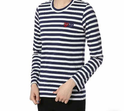 商品Comme des Garcons|CDG PLAY 川久保玲亮条纹长袖T恤男女同款（澳门仓发货）,价格¥922,第4张图片详细描述