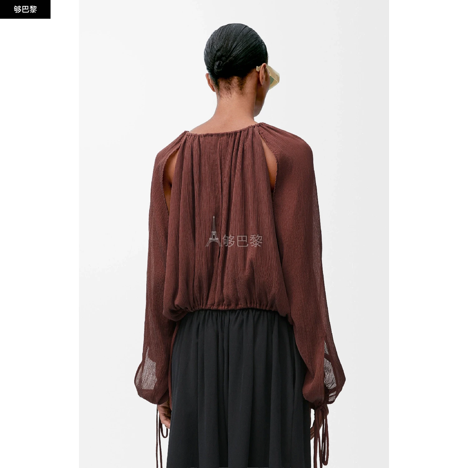 商品Loewe|【预售】 罗意威 25�春夏 女士 长袖衬衫 Blouse en coton et soie S616Y05X41-5539 ,价格¥14912,第6张图片详细描述