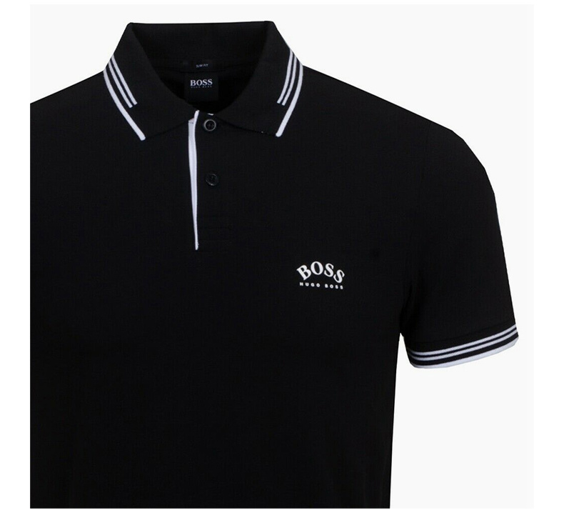 商品Hugo Boss|HUGO BOSS 男士黑色POLO衫 PAULCURVED-50412675-015,价格¥657,第8张图片详细描述