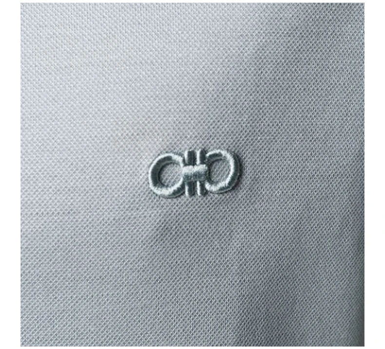 商品Salvatore Ferragamo|SALVATORE FERRAGAMO 男士浅蓝色棉质对比边饰短袖POLO衫 12-1851-723449,价格¥2040,第7张图片详细描述