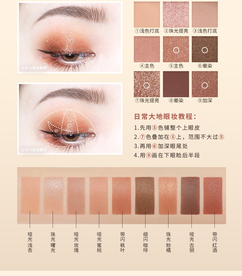 商品3CE|3CE九宫格眼影 热卖奶茶盘橘棕盘哑光透明烟粉盘,价格¥178,第4张图片详细描述