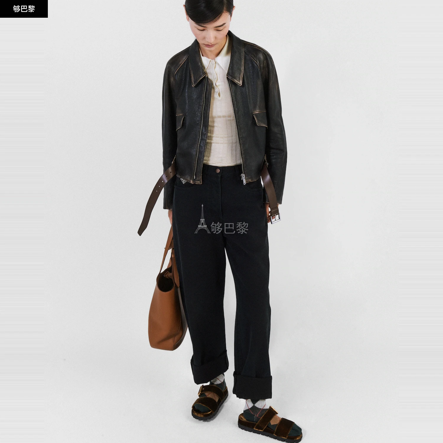 商品Prada|【预售】 普拉达 25春夏 女士 牛仔裤 桶形牛仔裤 GFP515_148J_F0557_S_OOO ,价格¥10861,第3张图片详细描述