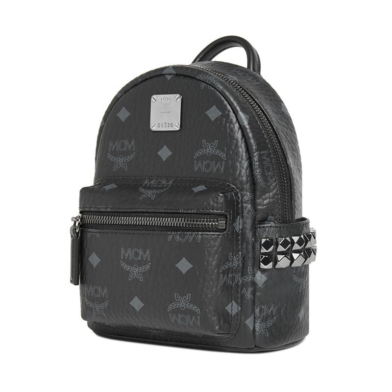 商品[国内直发] MCM|MCM 女士Stark Visetos系列超迷你款黑色经典LOGO印花人造革双肩背包 MMKAAVE13CO001,价格¥4647,第4张图片详细描述
