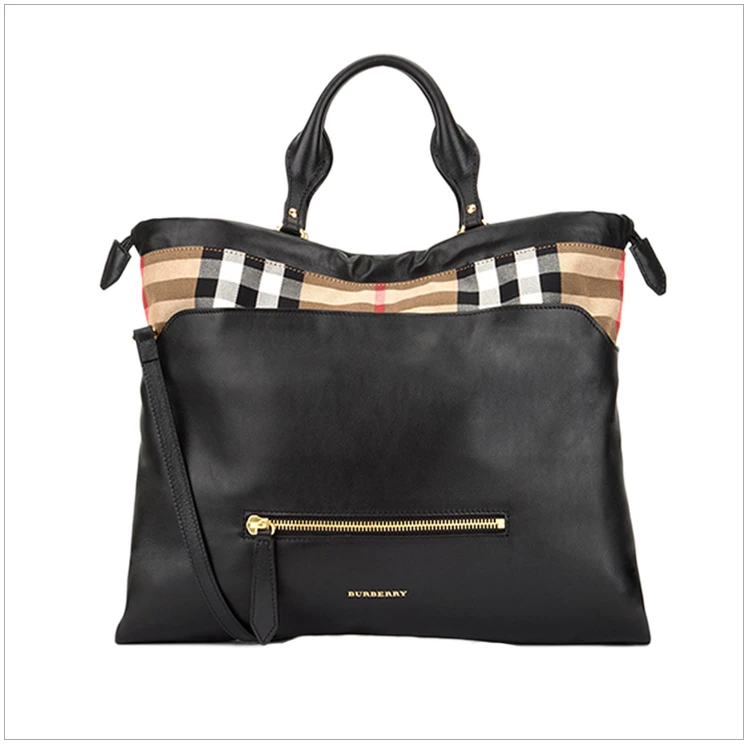 商品[国内直发] Burberry|BURBERRY 拼色女士手提包 3903402,价格¥7291,第4张图片详细描述